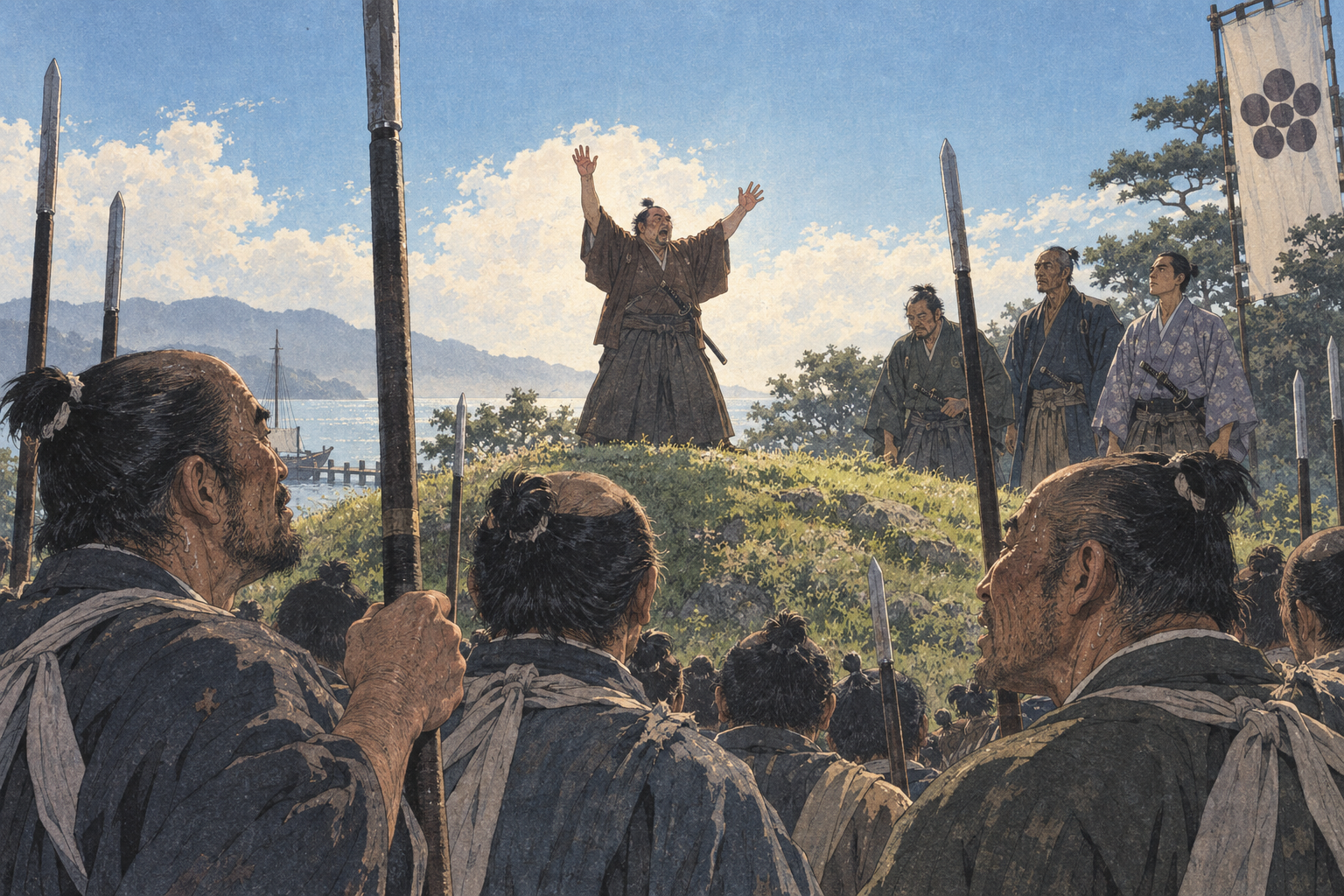 The harangue from the rise