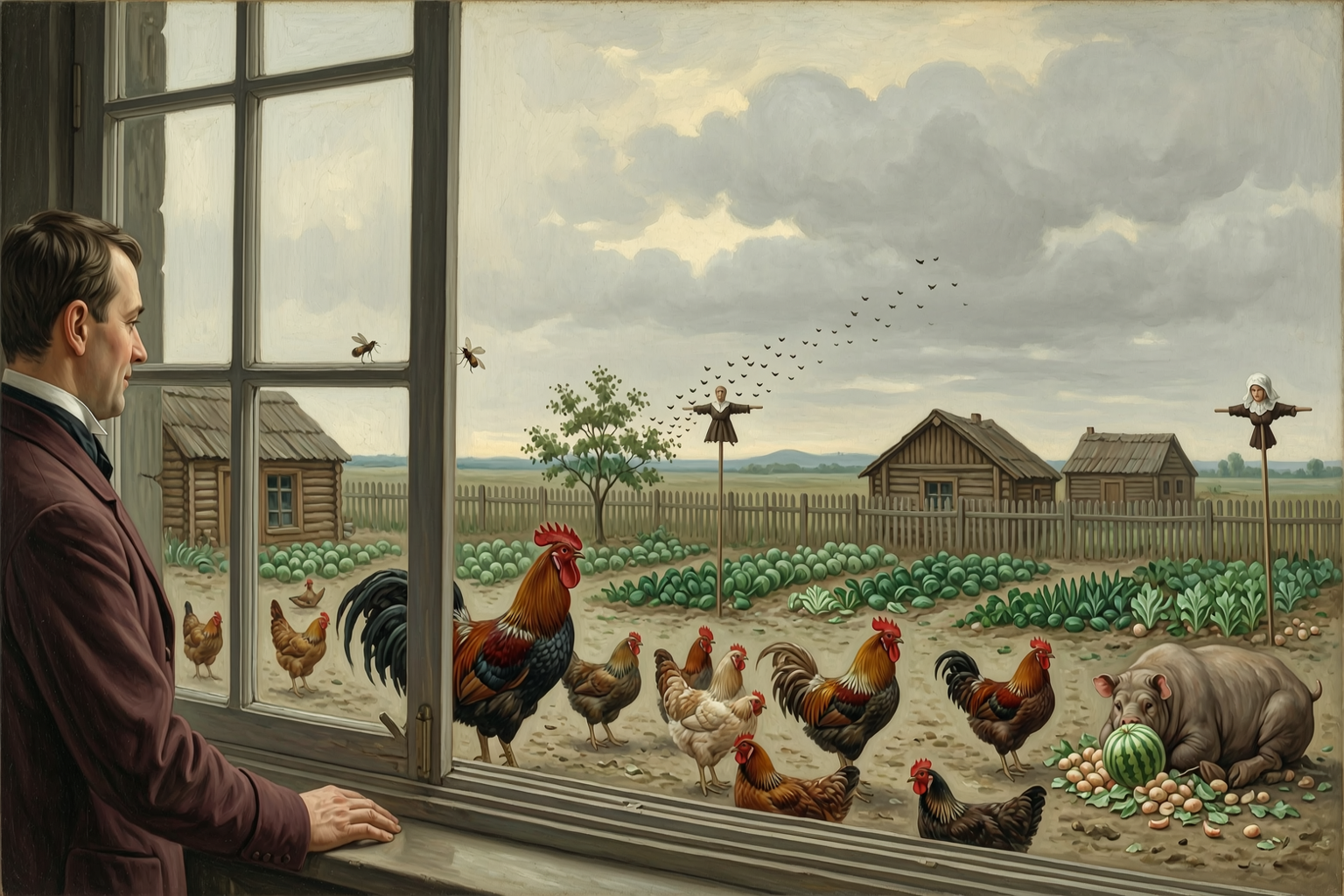 The Poultry-Yard Through the Window