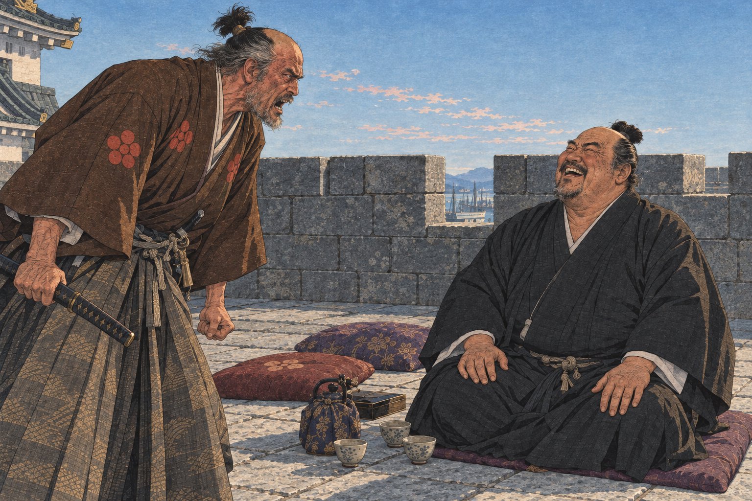 Hiro-matsu's rage and Toranaga's laugh