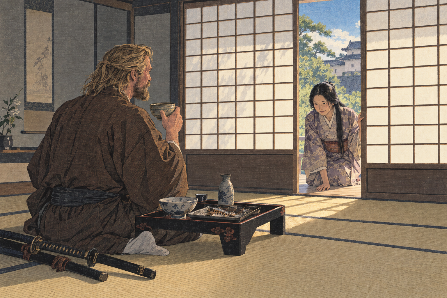 Fujiko at the shoji