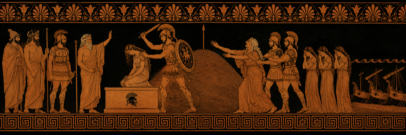 Posthomerica, Book 14 — The Greek Departure; the Storm at Sea