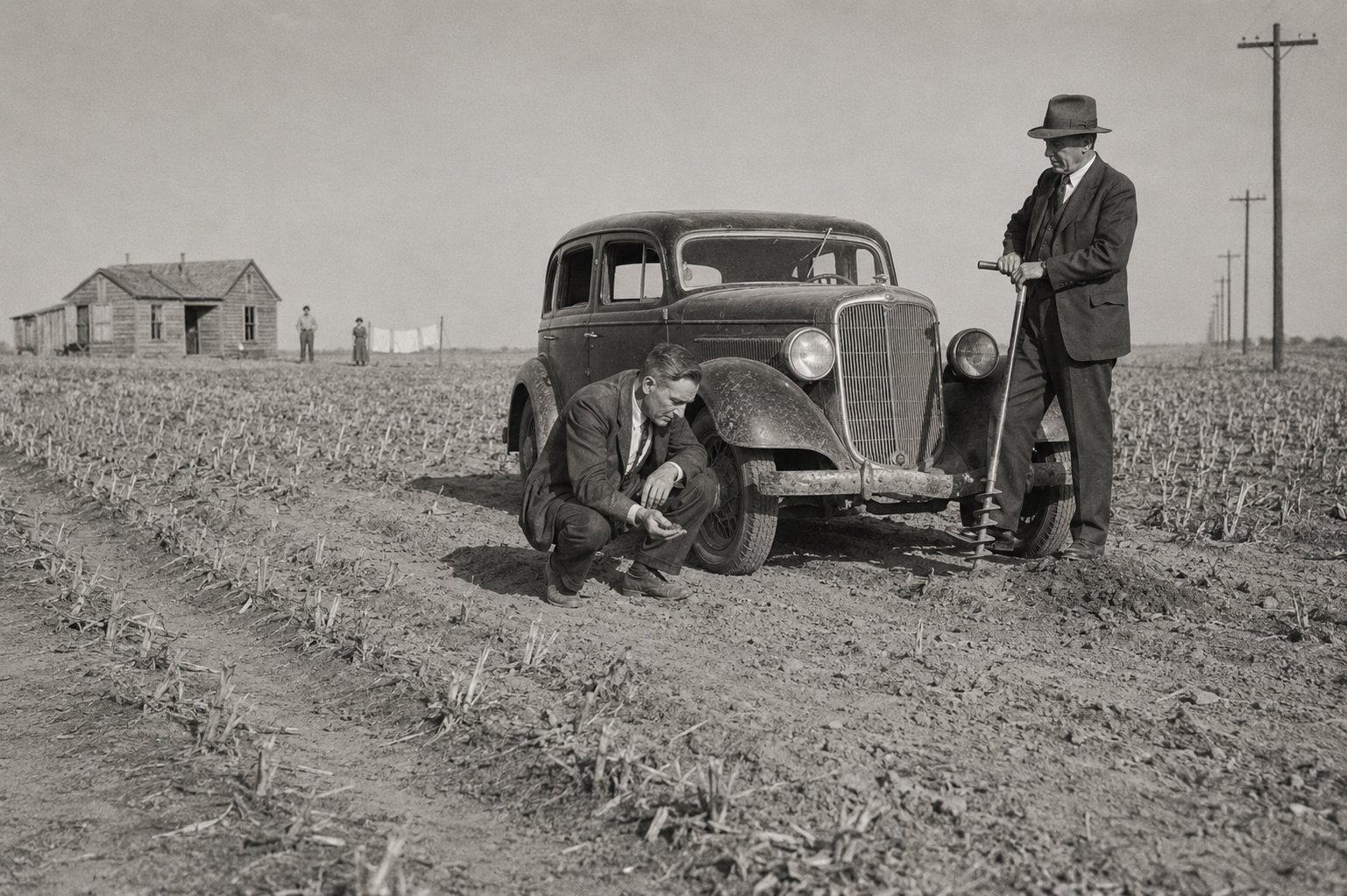 The closed cars come onto the land