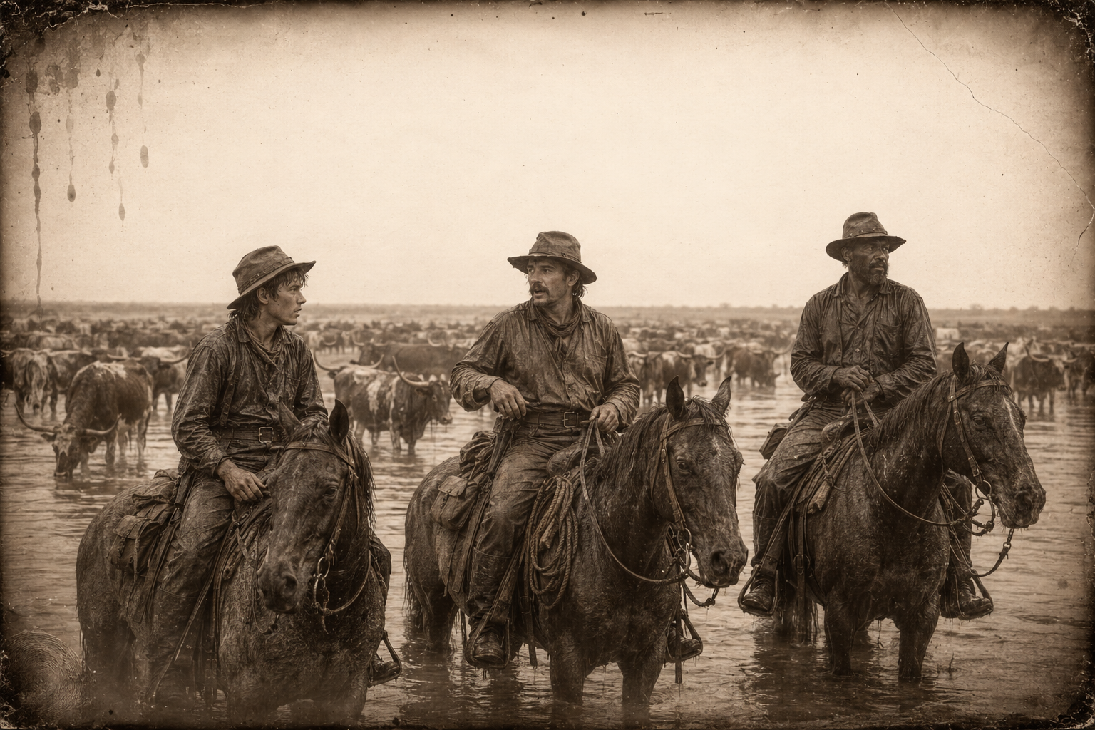 At a low grey dawn Dish rides back with Deets and tells Newt that the lightning killed thirteen cattle and Bill Spettle, and that they are burying him now.