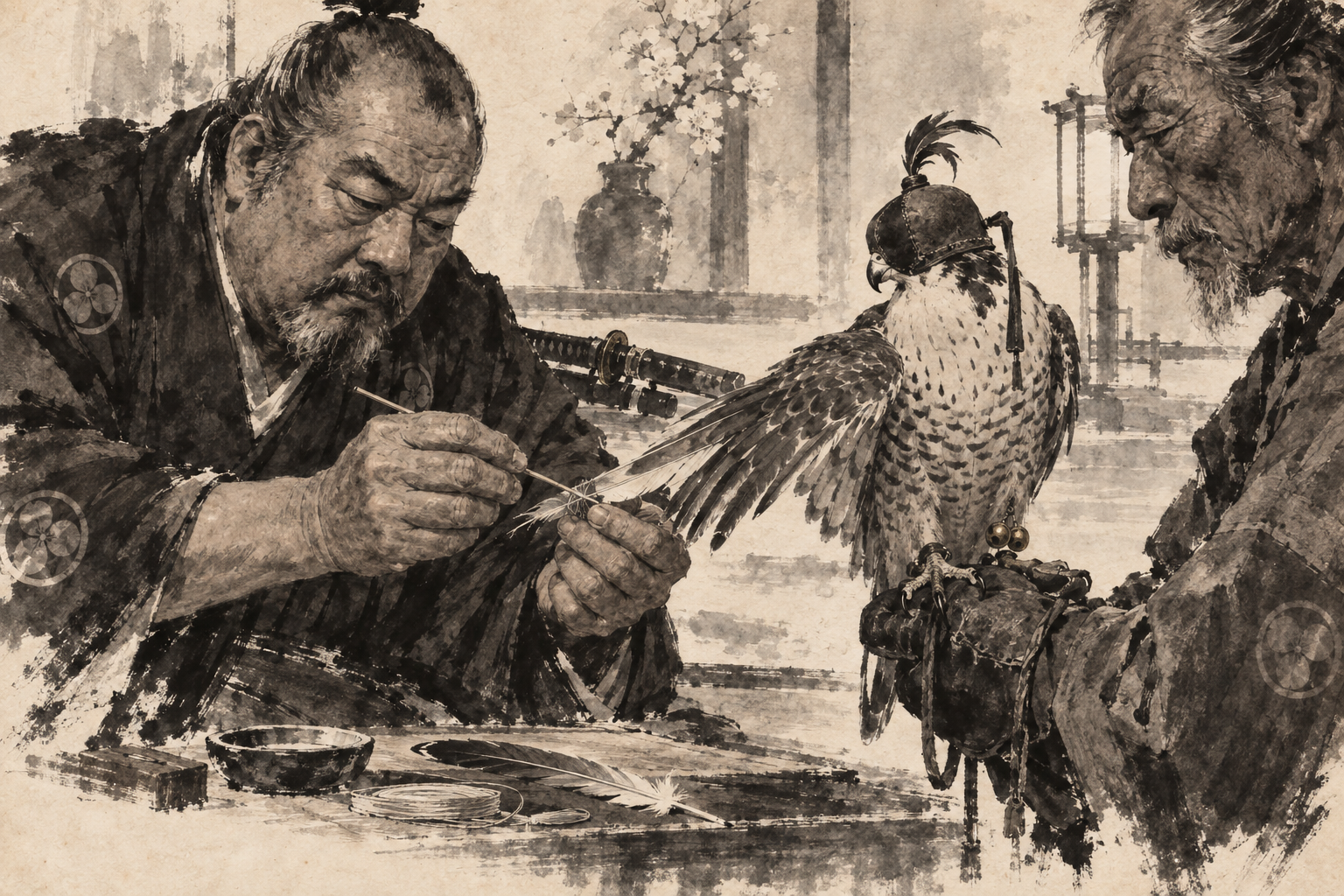 Imping the peregrine's feather