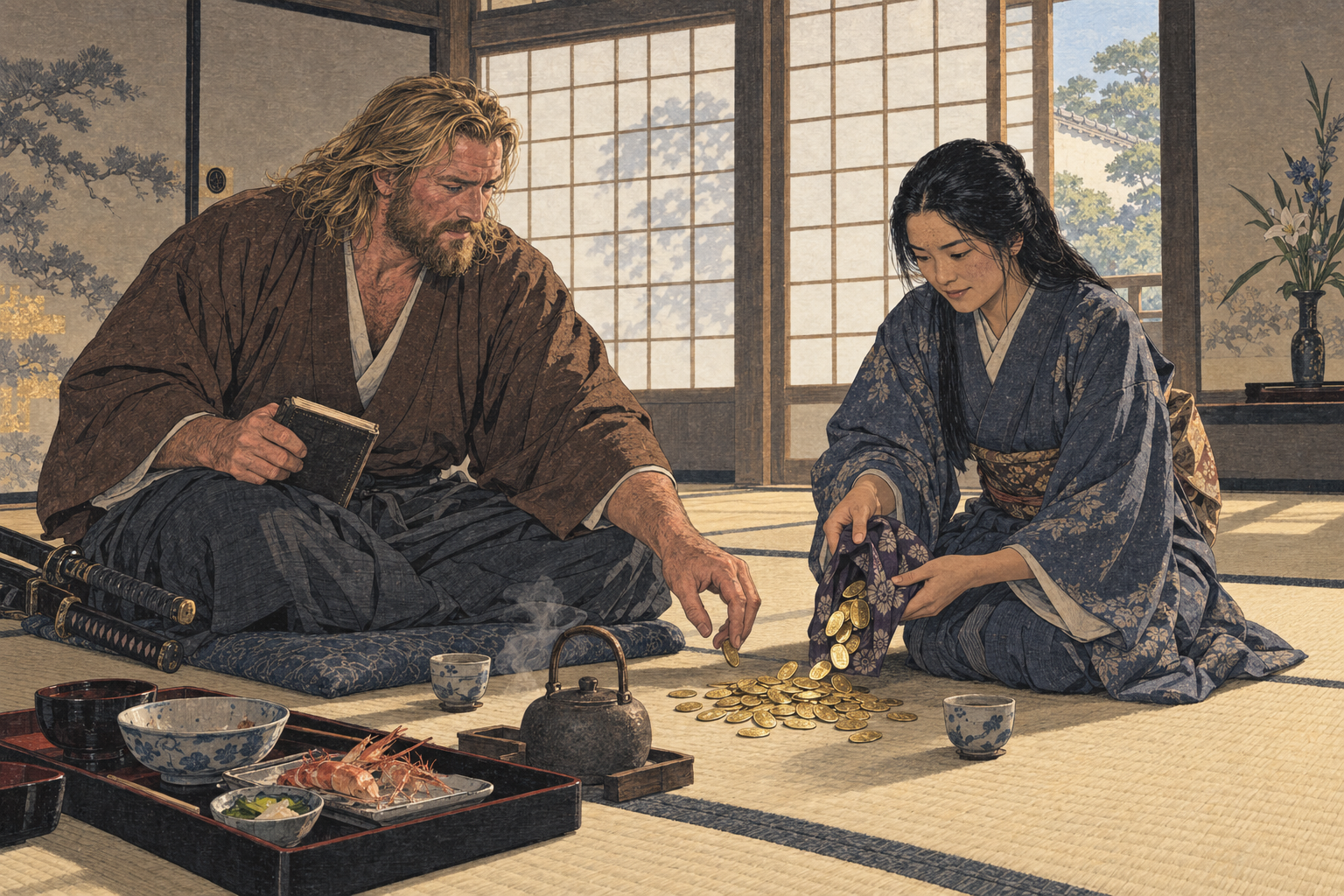 Fujiko shows the fifty koban