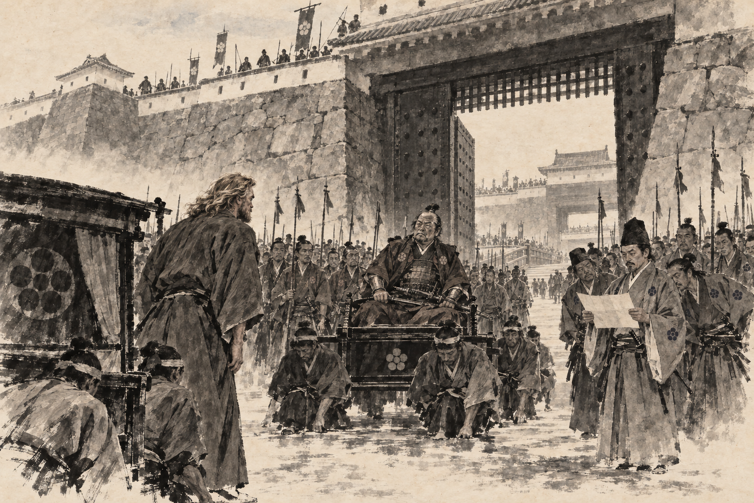 Hiro-matsu at the castle gate