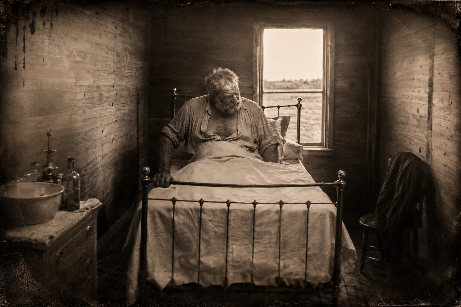 Augustus surfaces from the red water in a small hot room in Miles City and looks down to find his left leg gone.