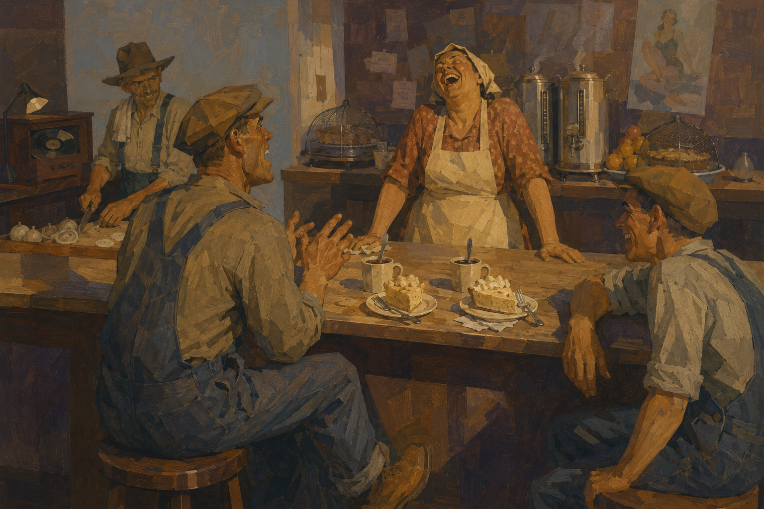 Coffee, pie and the joke