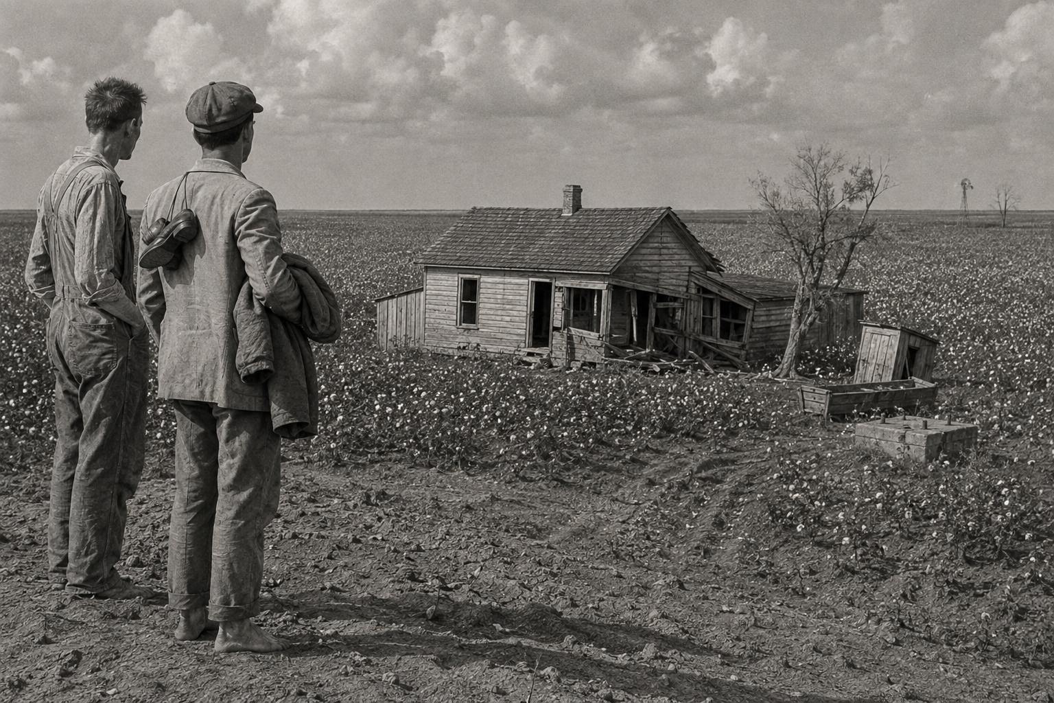 The Joad place from the hill