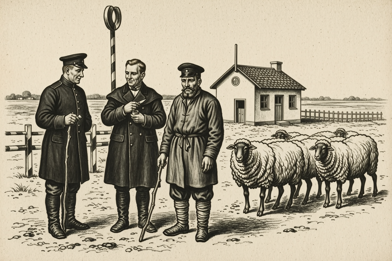The sheep in their double fleeces