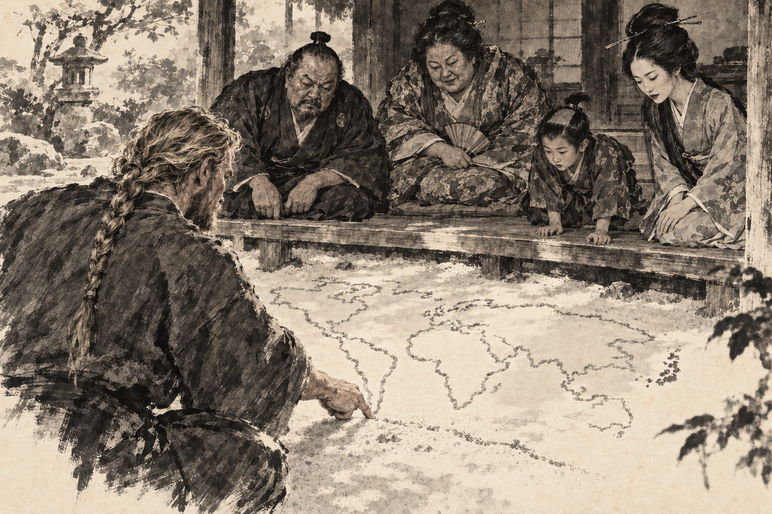 The world drawn in the sand