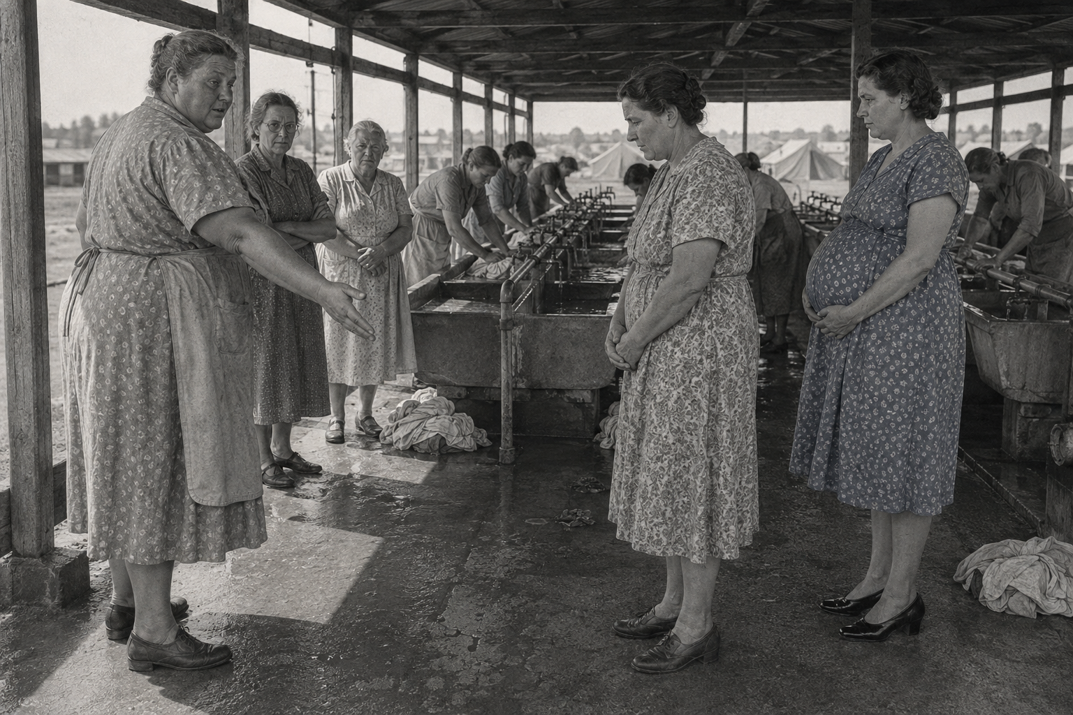 The Ladies' Committee at the wash trays