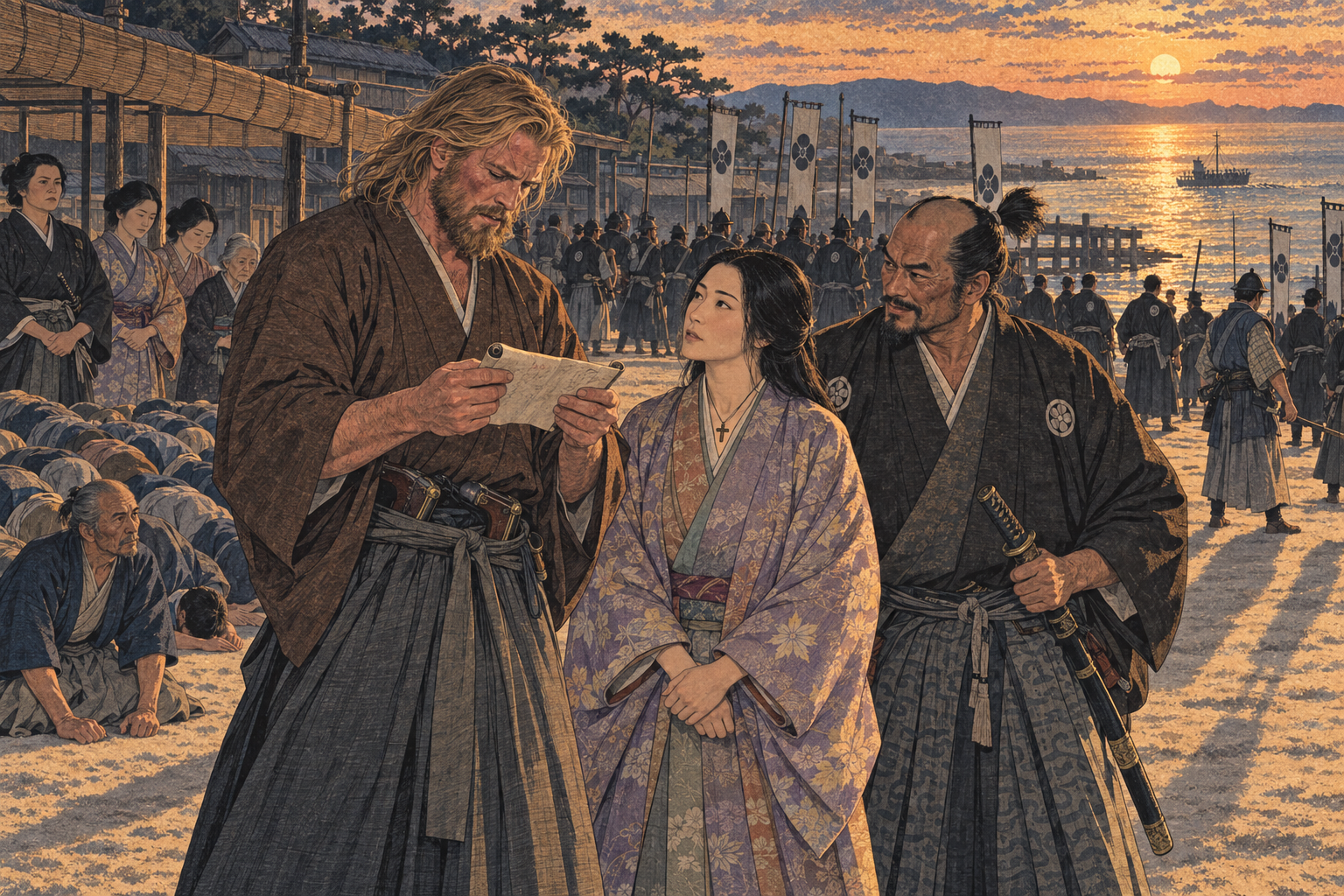 Mariko offers Blackthorne the scroll