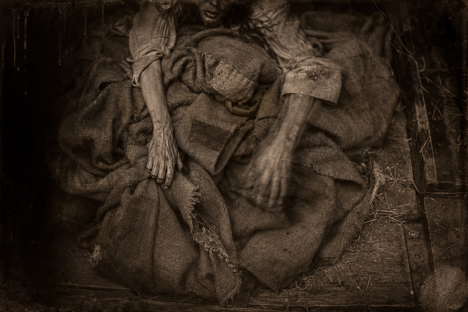 "Help me, boys. I'm real cold." — her hands too weak to untangle the pile of blankets on a warm night.