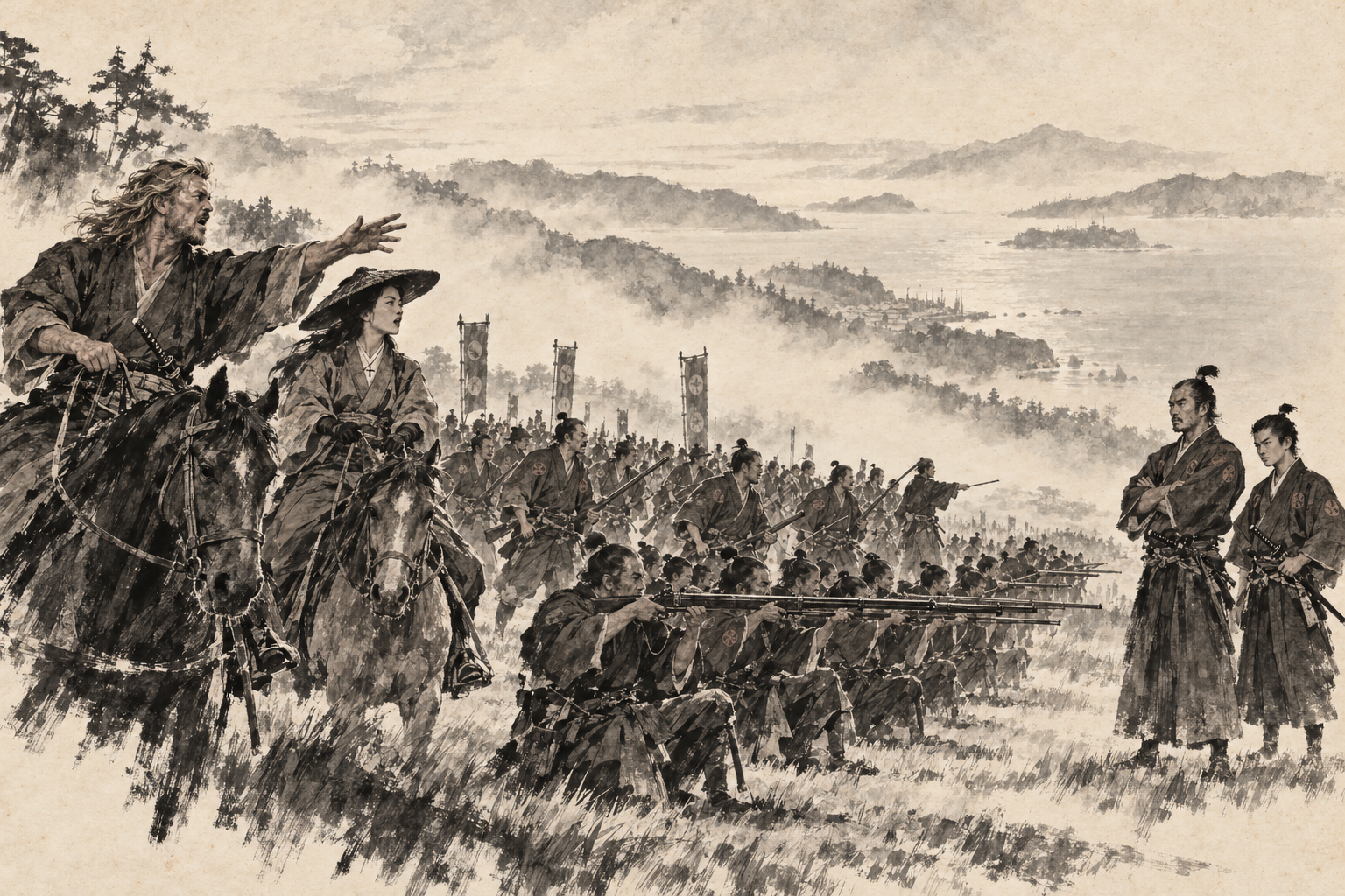 The regiment drills on the plateau