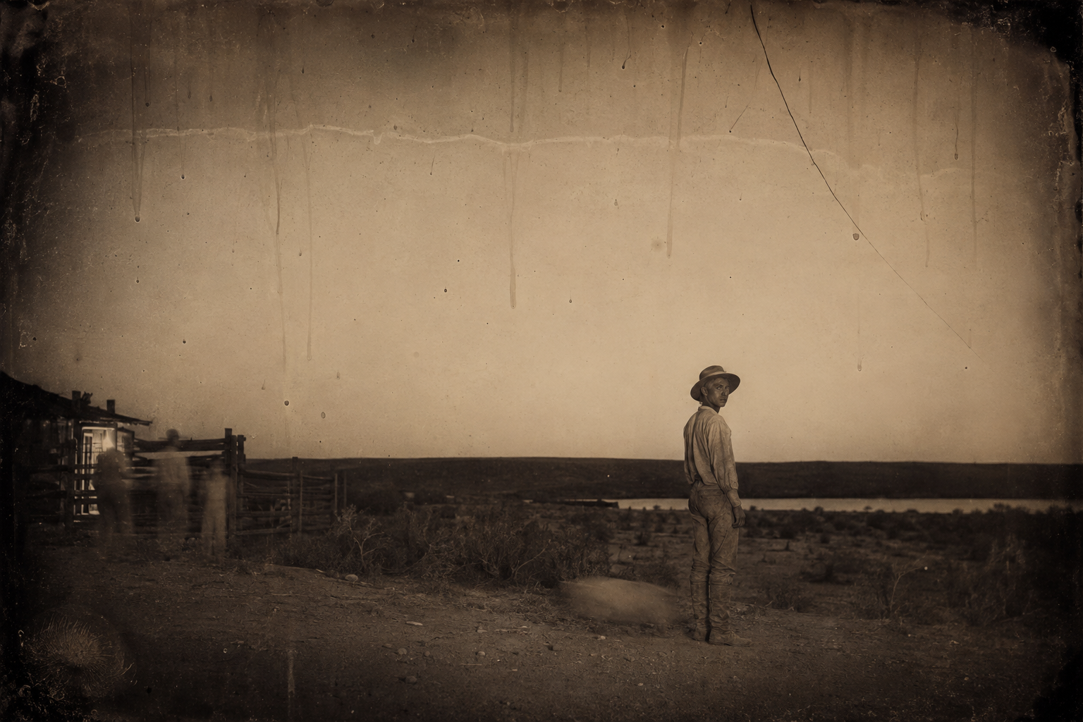 Walking to the house for supper, Newt stops and turns to look across the river at the big darkness settling over Mexico, where the night raids go.
