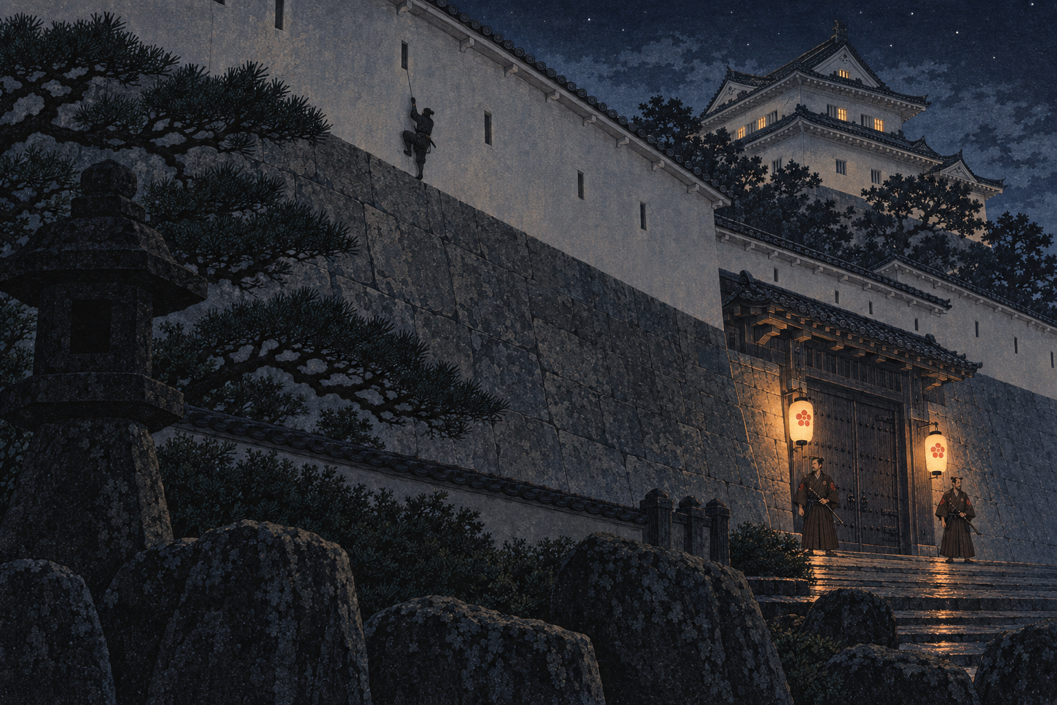 The silk rope on the fortress wall