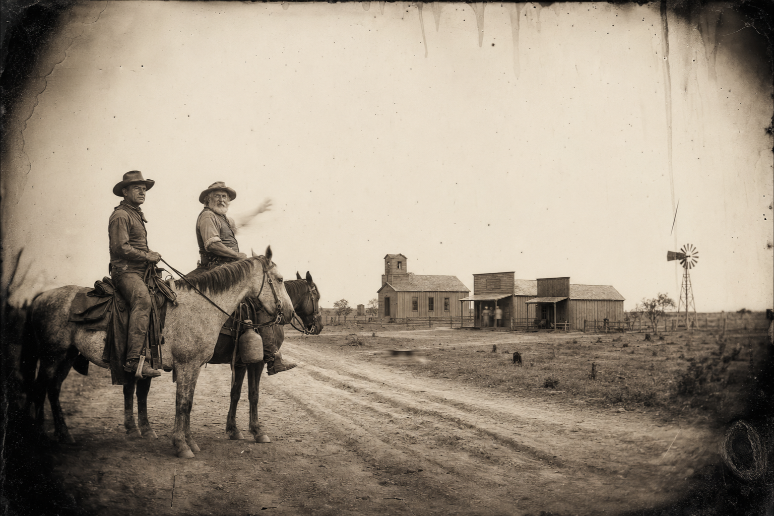 On the road to San Antonio the two men pass one of the new settlements — a church house and a few little stores — and Augustus argues that the towns are their own fault.