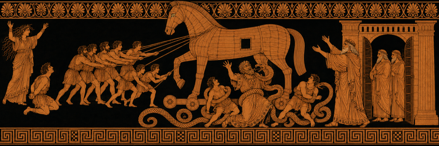 Posthomerica, Book 12 — The Building of the Wooden Horse