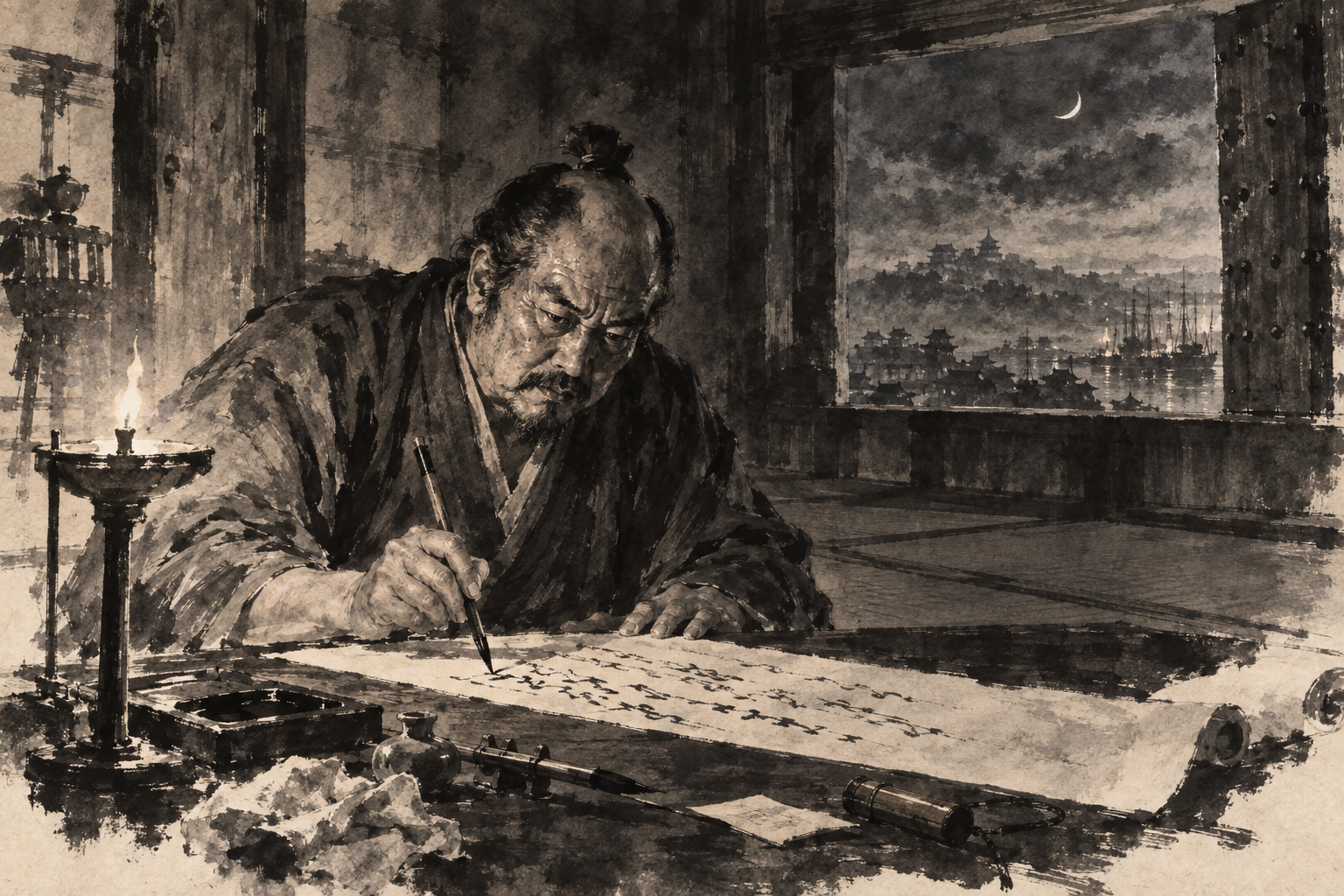 Toranaga alone writes to his mother