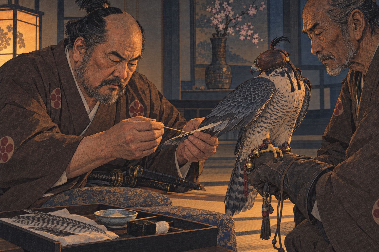Imping the peregrine's feather