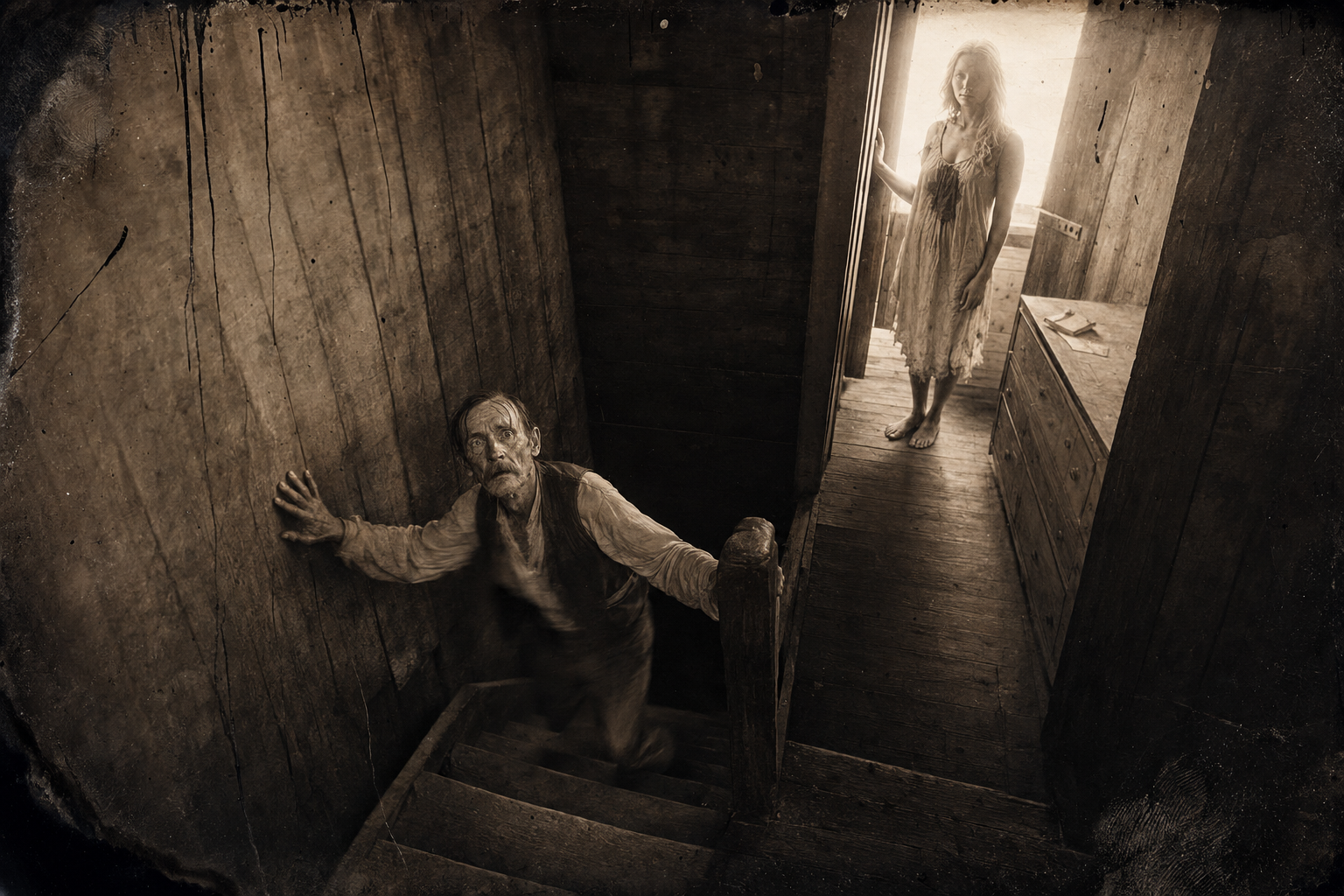 Xavier goes down the stairs slowly, feeling for each tread, with the look her father had when he died — and behind her the money that will be one more secret from Jake.