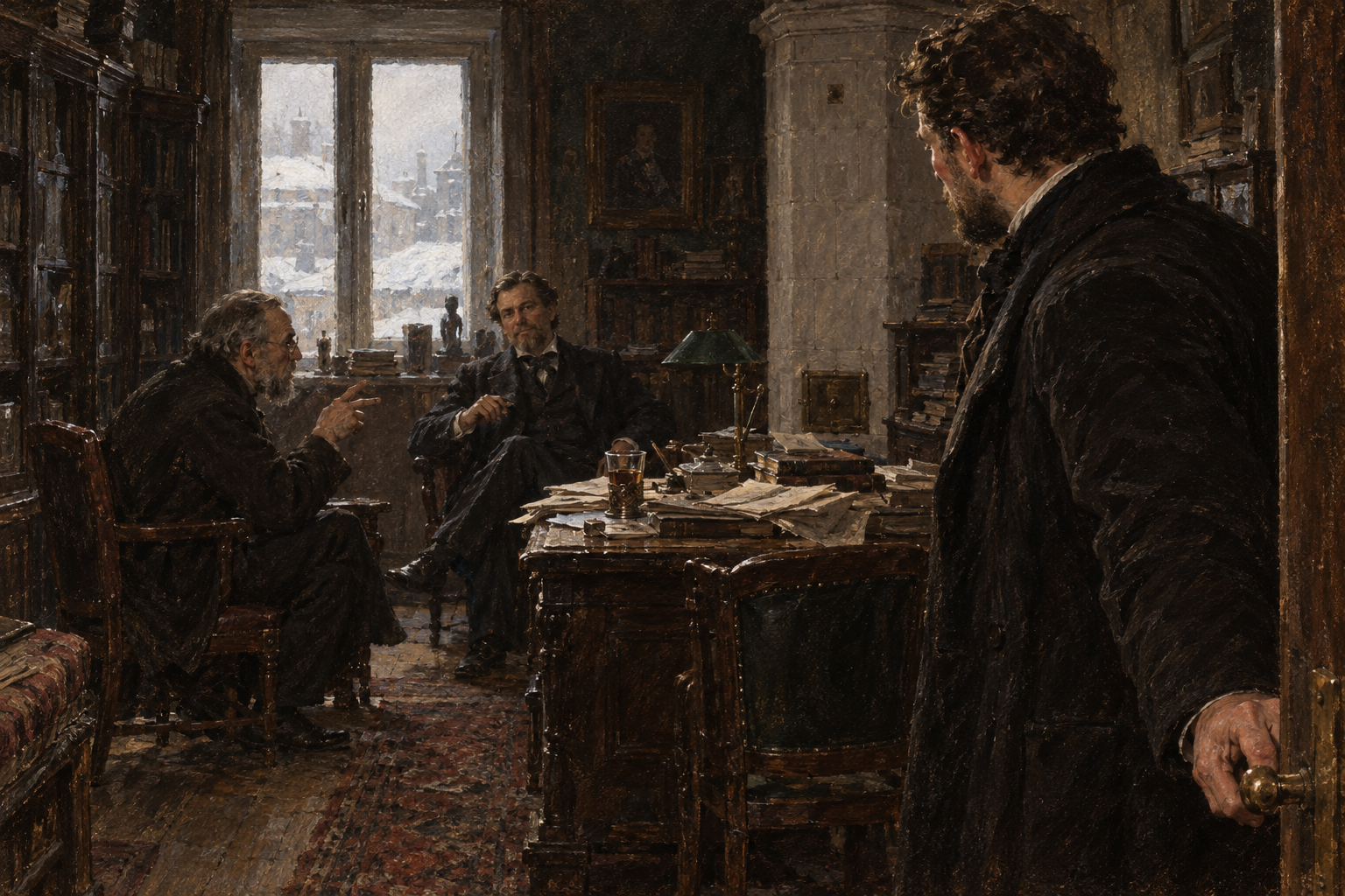 Levin comes into his brother's study