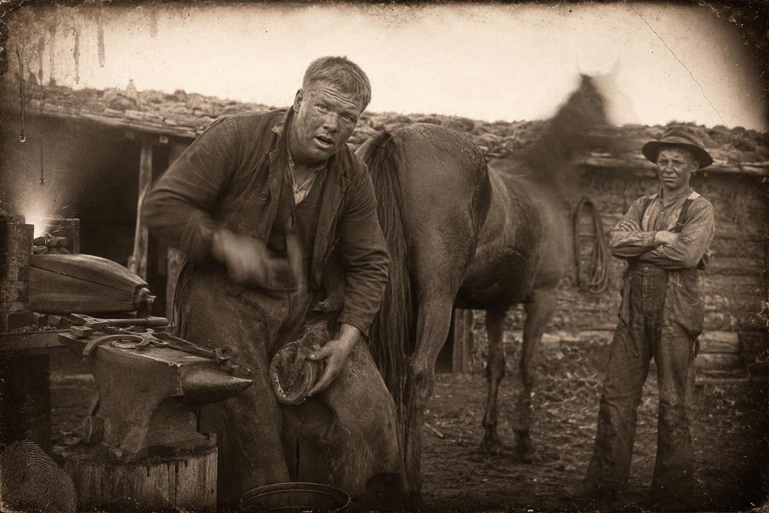 For ten days Big Tom is the friendliest man in the outfit — he shoes every horse, does every chore, talks without stopping, and nobody likes him.