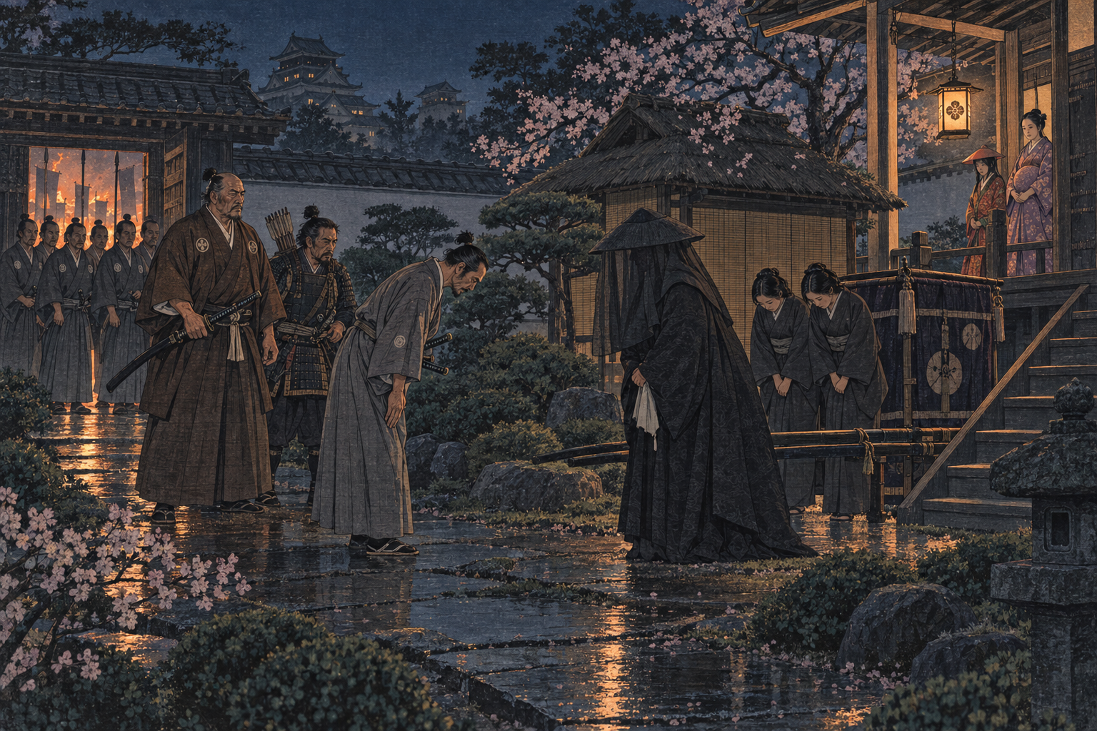 Ishido bows to the veiled lady
