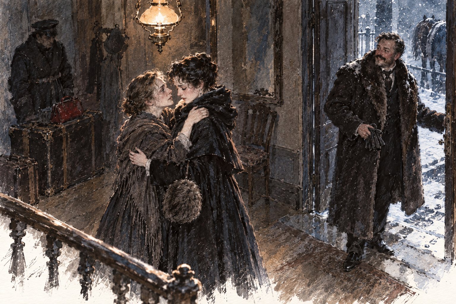 Goodbye in the hall