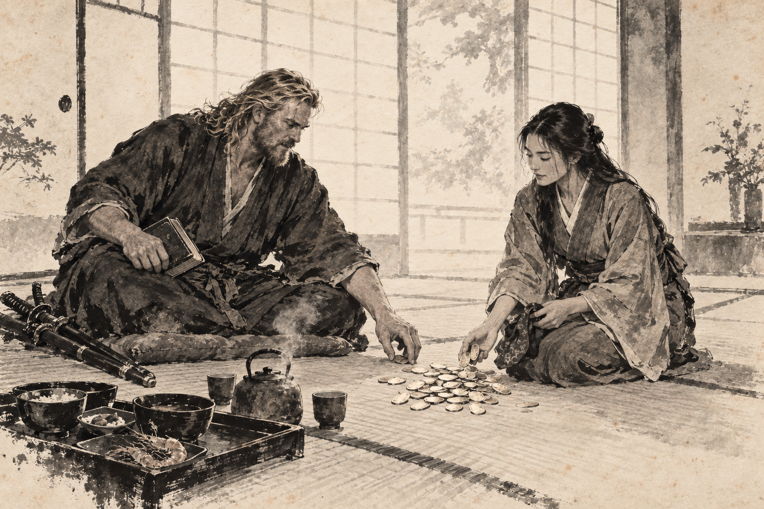 Fujiko shows the fifty koban