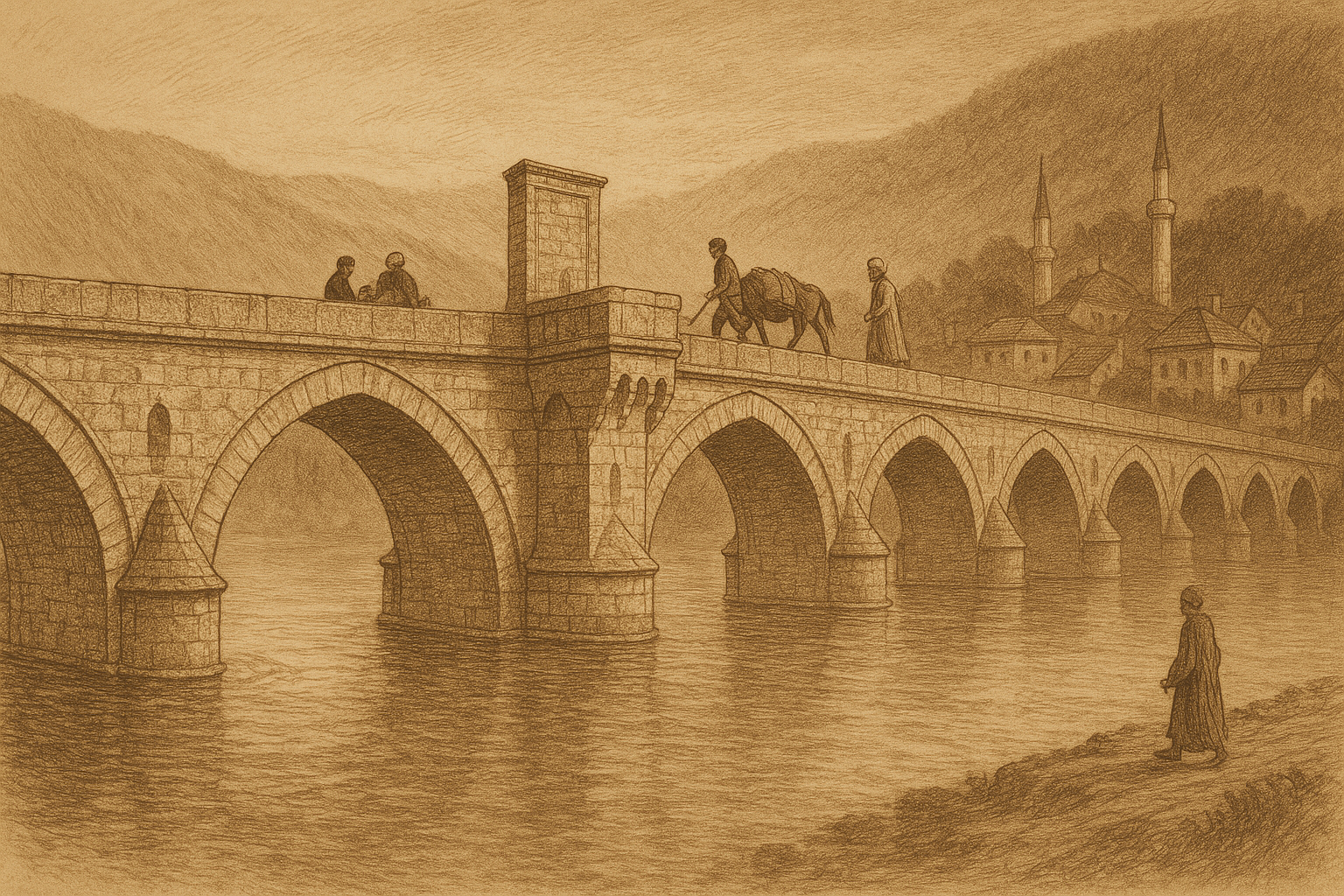 Four Centuries of Stone Above a River That Outlasted Them All — The Bridge on the Drina