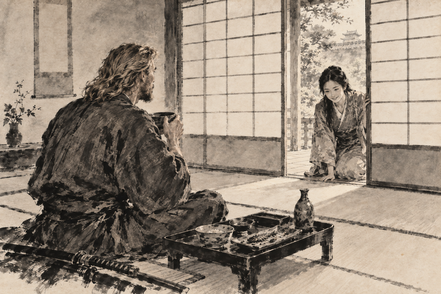 Fujiko at the shoji
