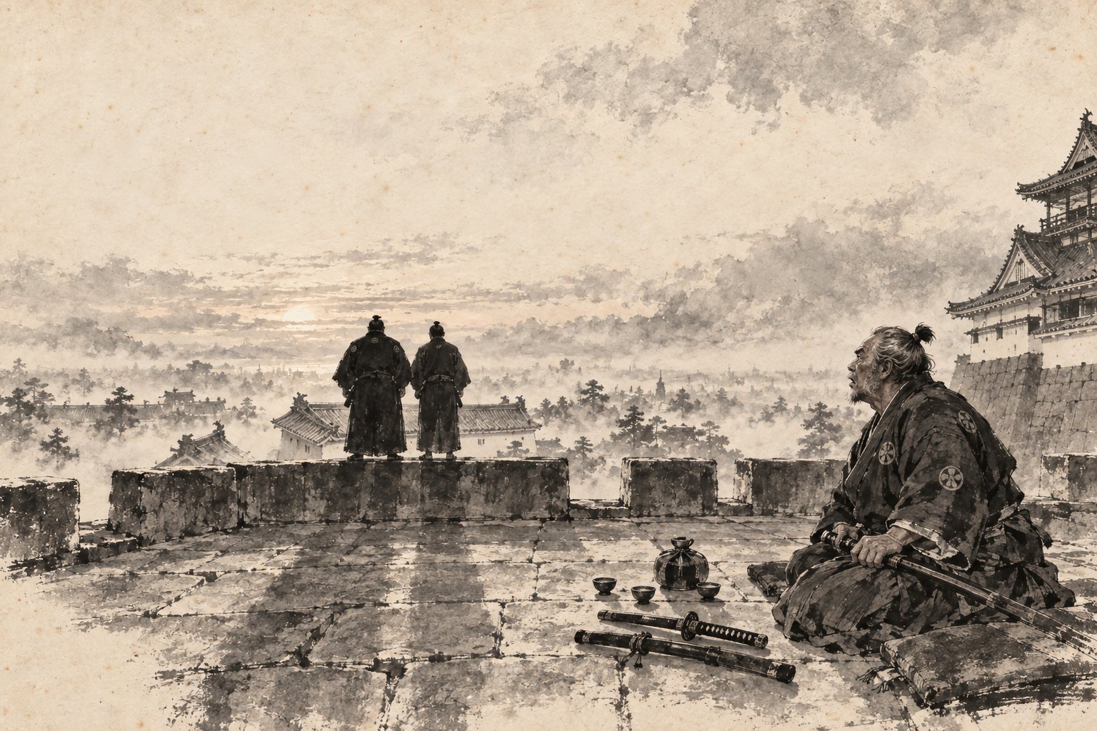 Sealing the bargain on the parapet
