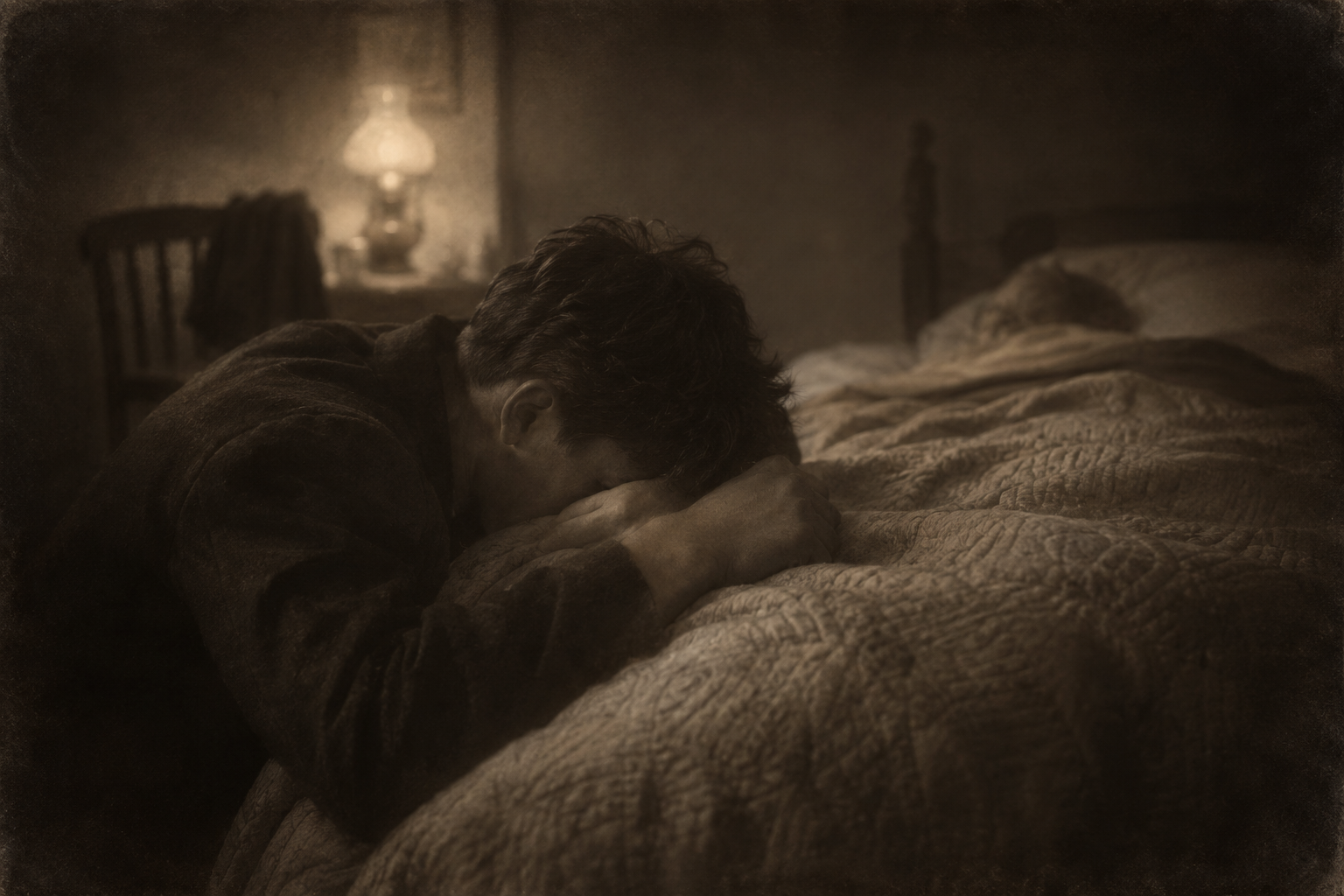 Head down on the bed