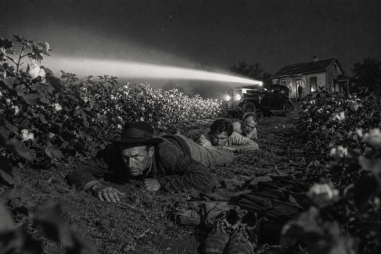 Down in the cotton, under the spotlight