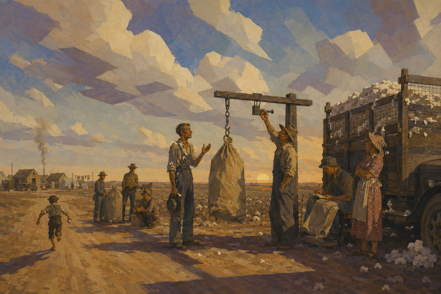 The scales at sundown, and money for side-meat