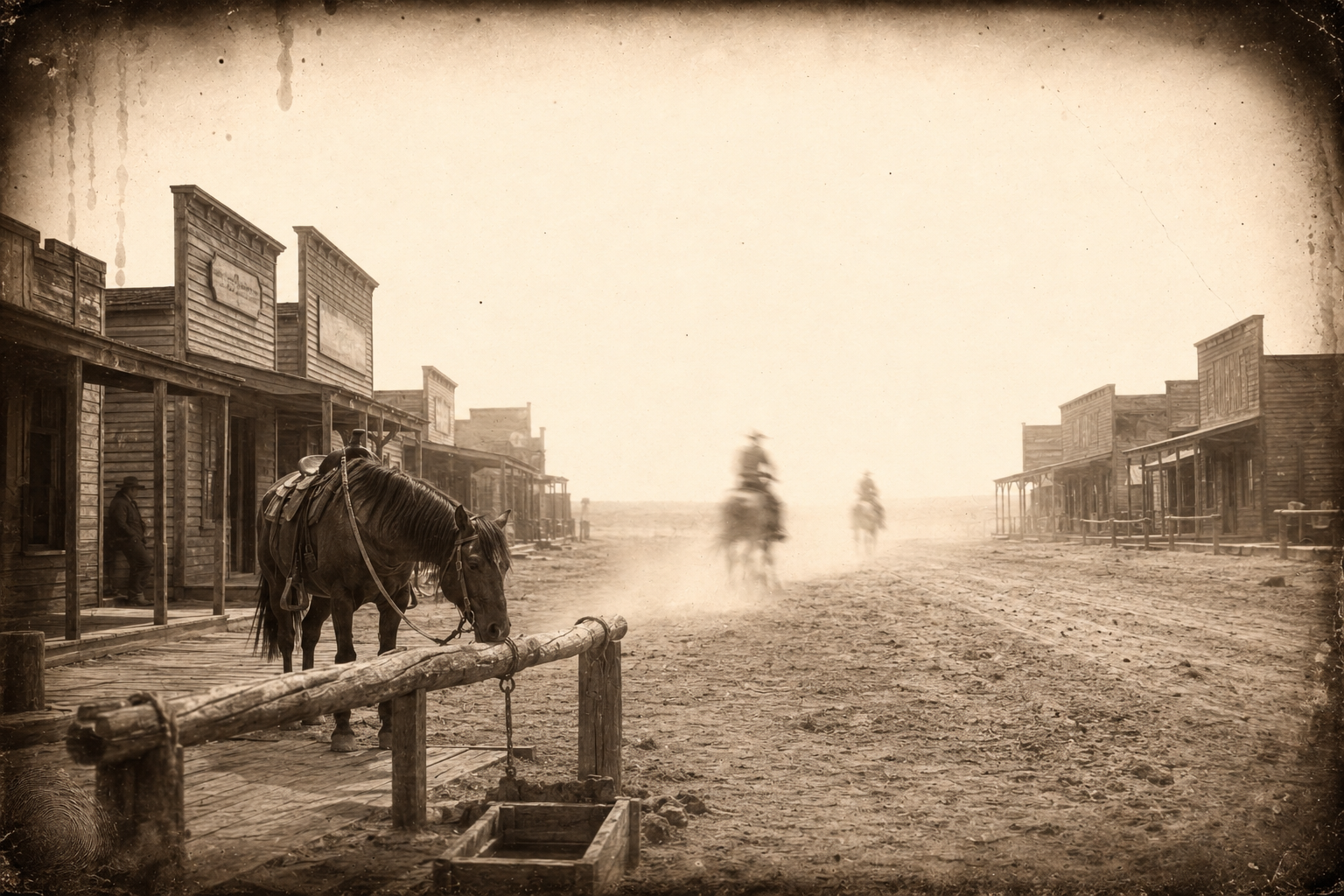 Without looking for Jake in a single saloon, July mounts and rides east so fast that Joe has to lope to keep him in sight.