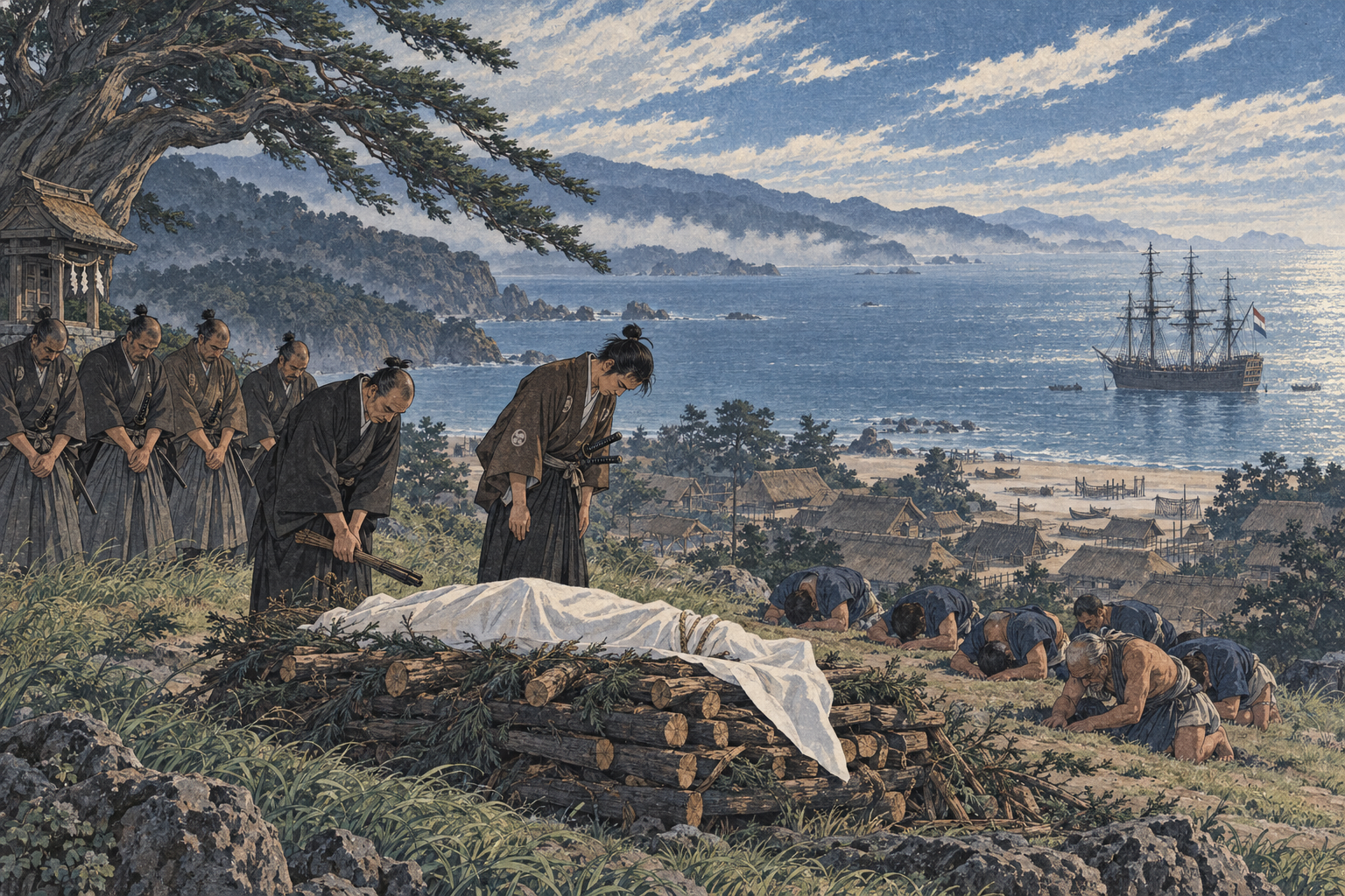 Omi bows to the pyre