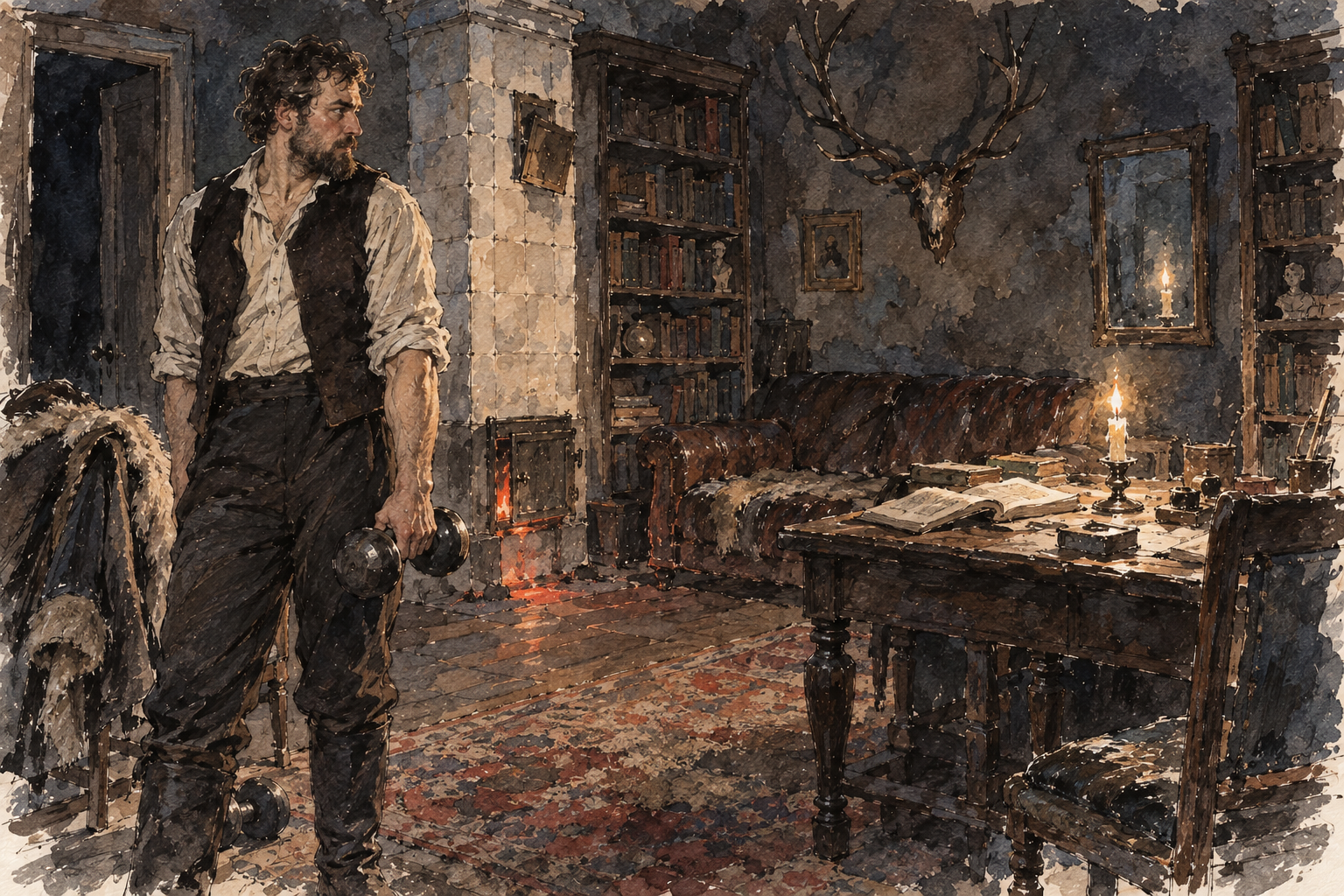 The Study, and the Dumb-bells