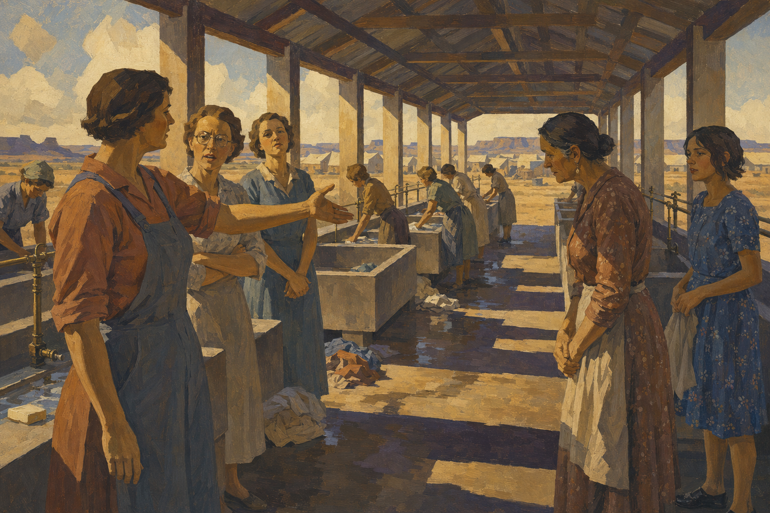 The Ladies' Committee at the wash trays