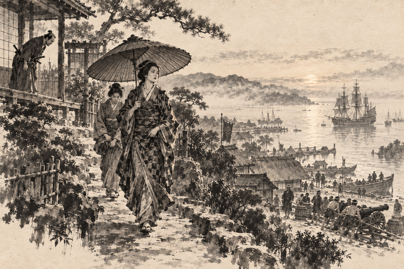 The crimson parasol at dawn