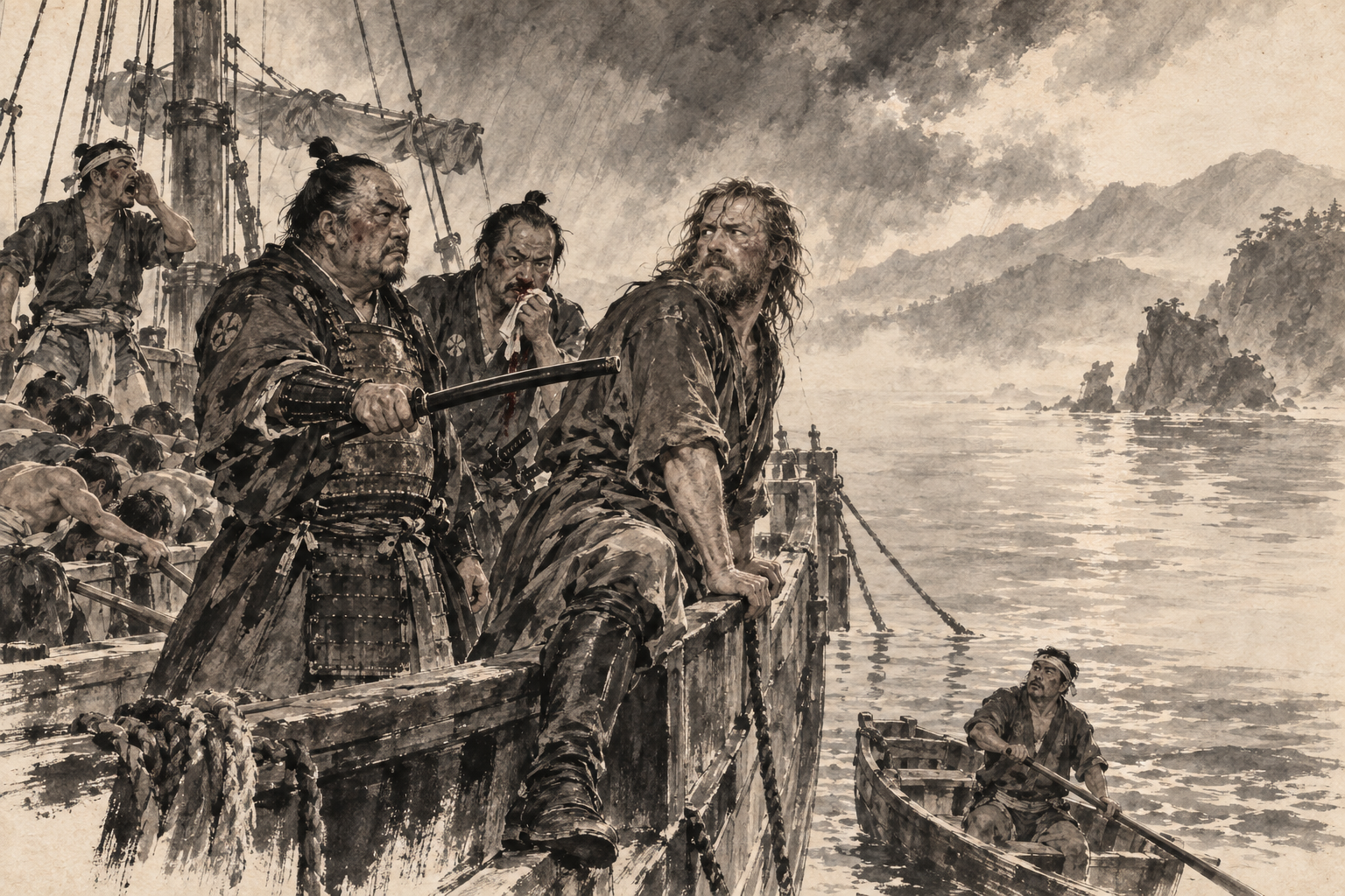 Iron Fist's scabbard at the gunwale