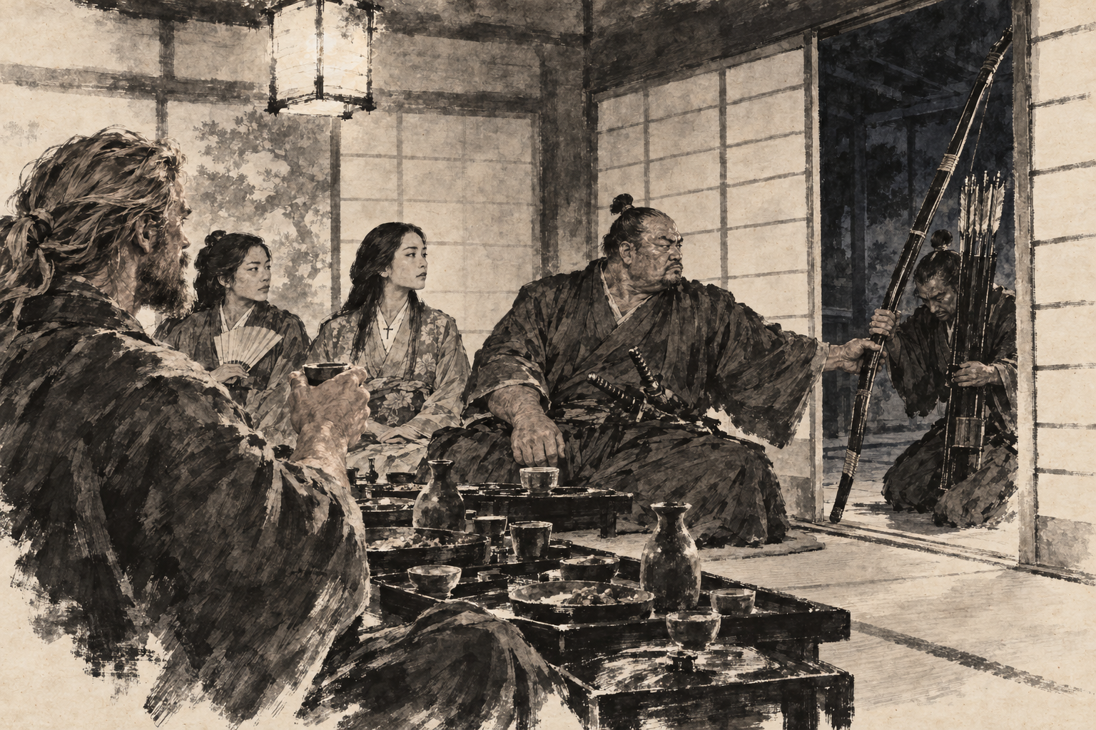 The bow handed in at the shoji