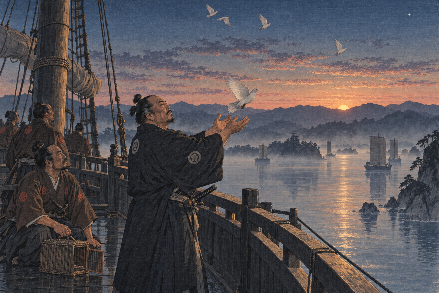 Pigeons at first light