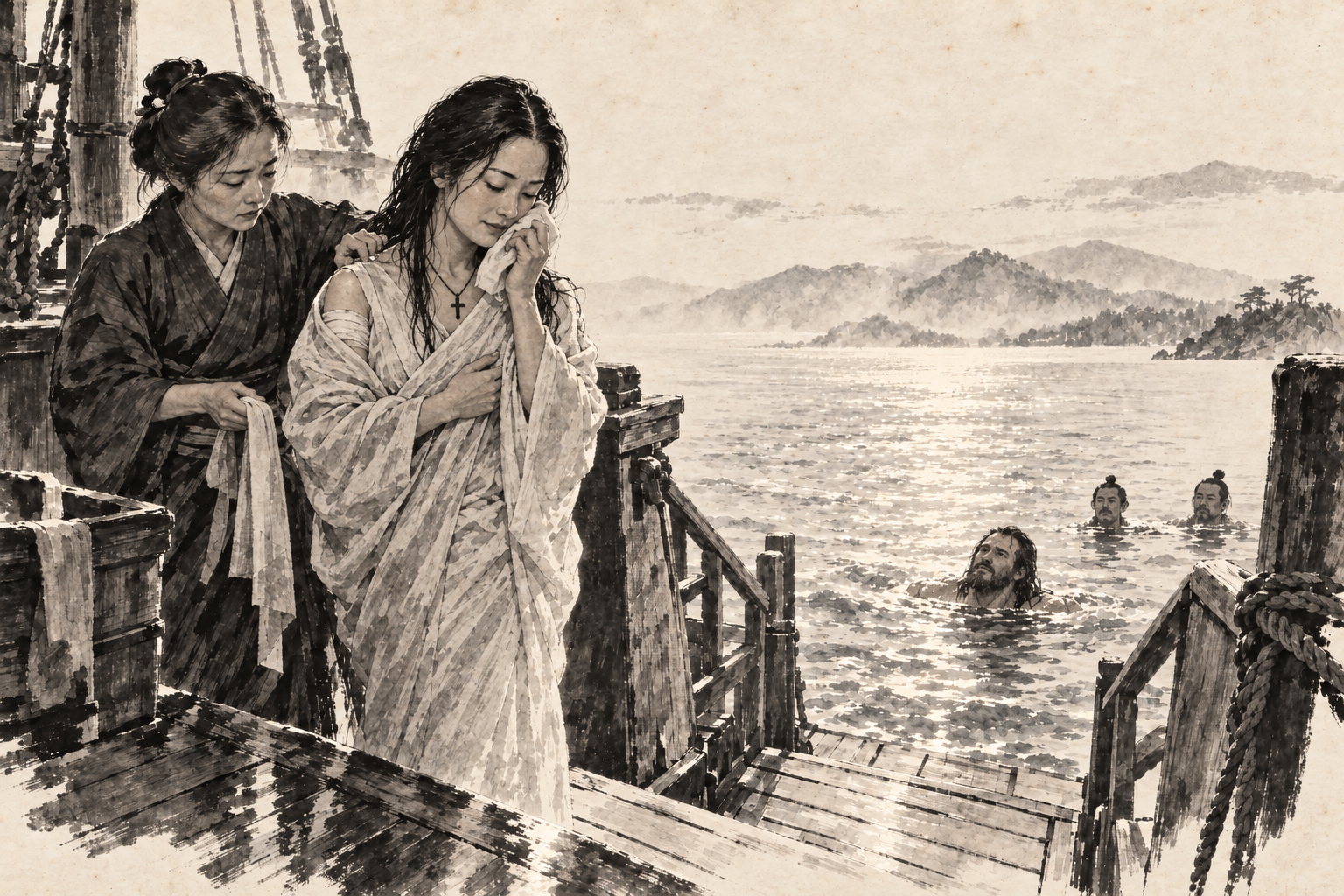 Mariko after the arrow dive