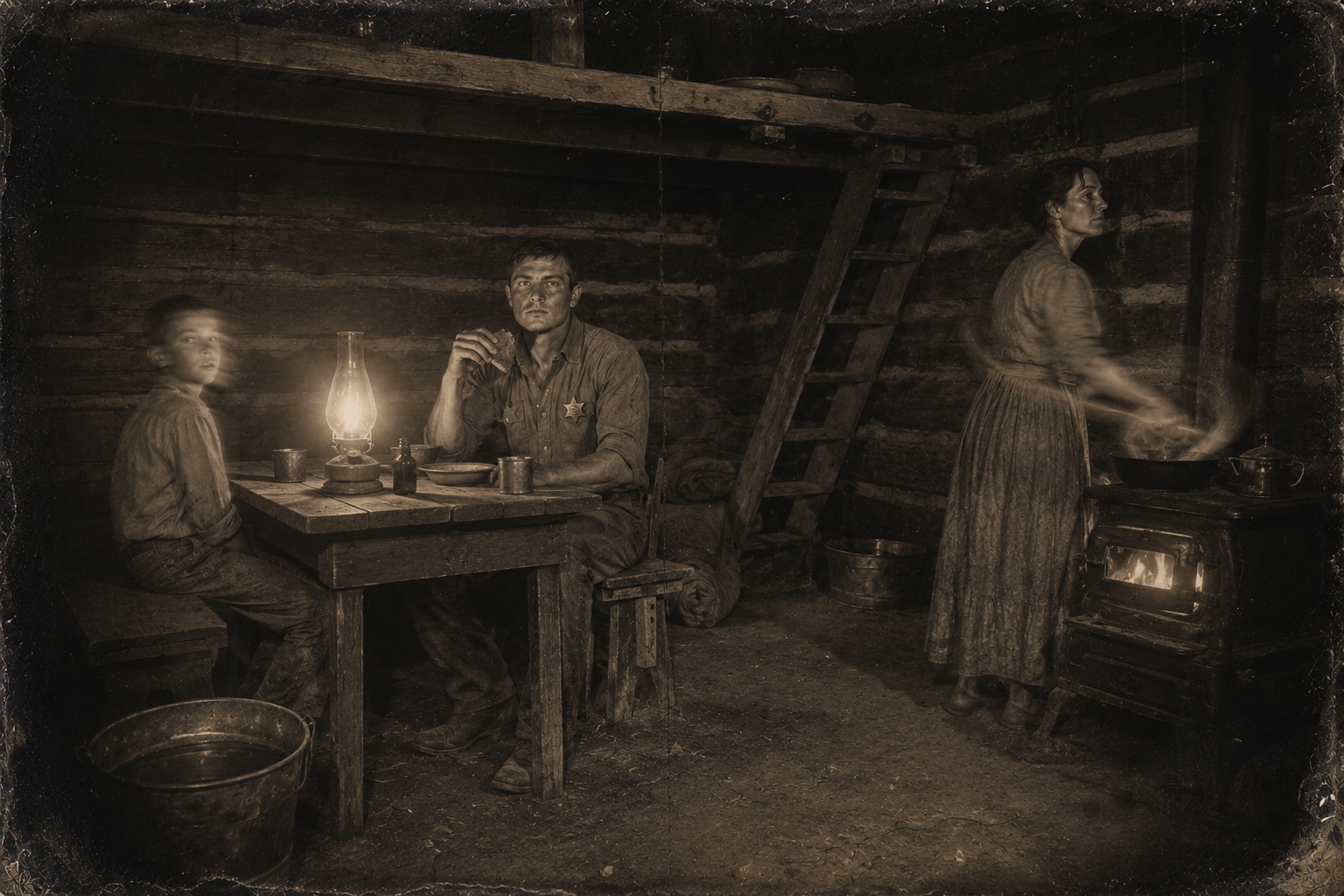 Elmira cooks the last breakfast and is as brisk as on any ordinary day.