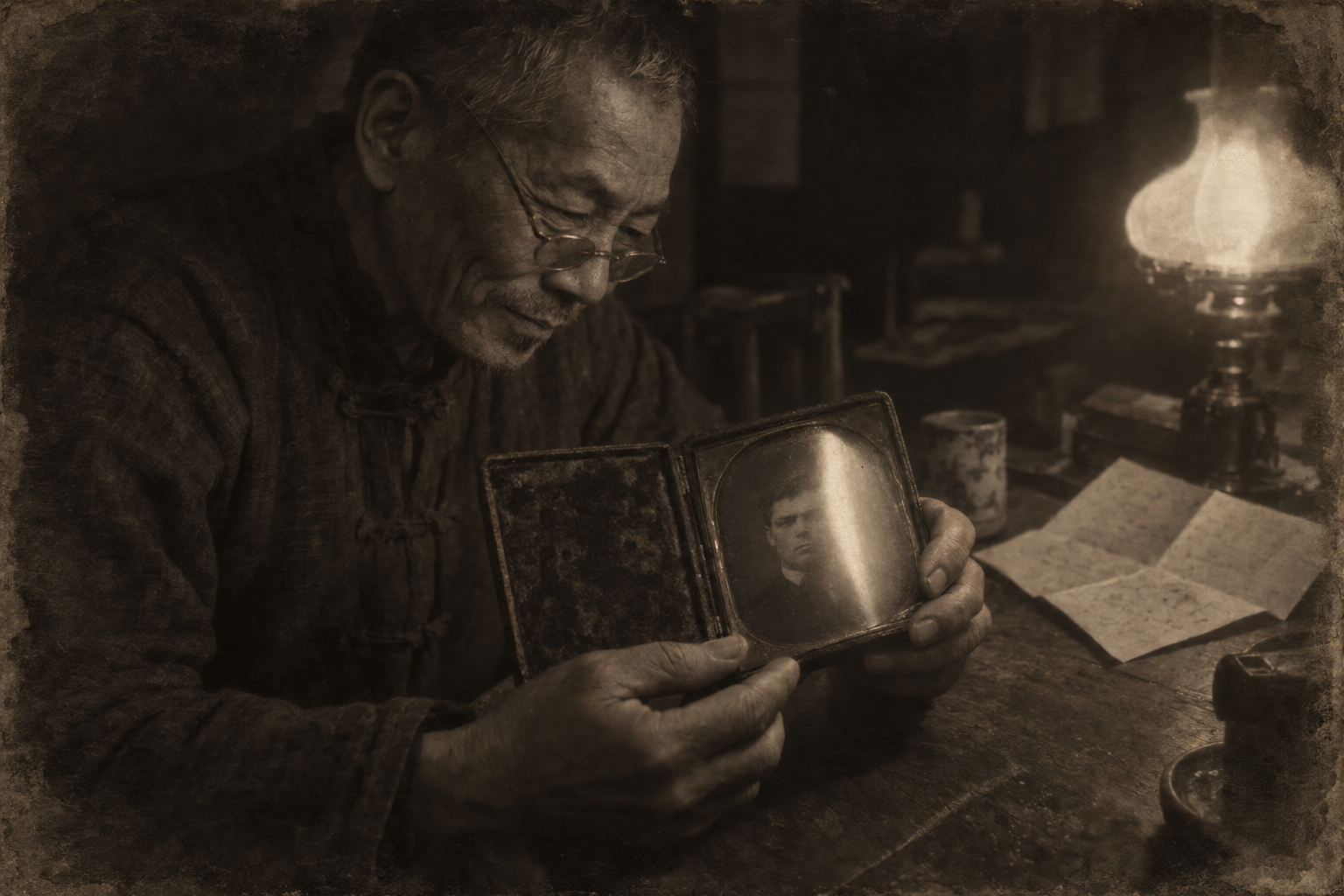 The faded brown daguerreotype