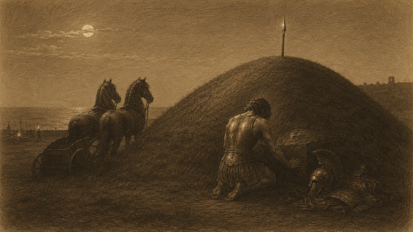 Pen-and-ink: The Death of Eurypylus