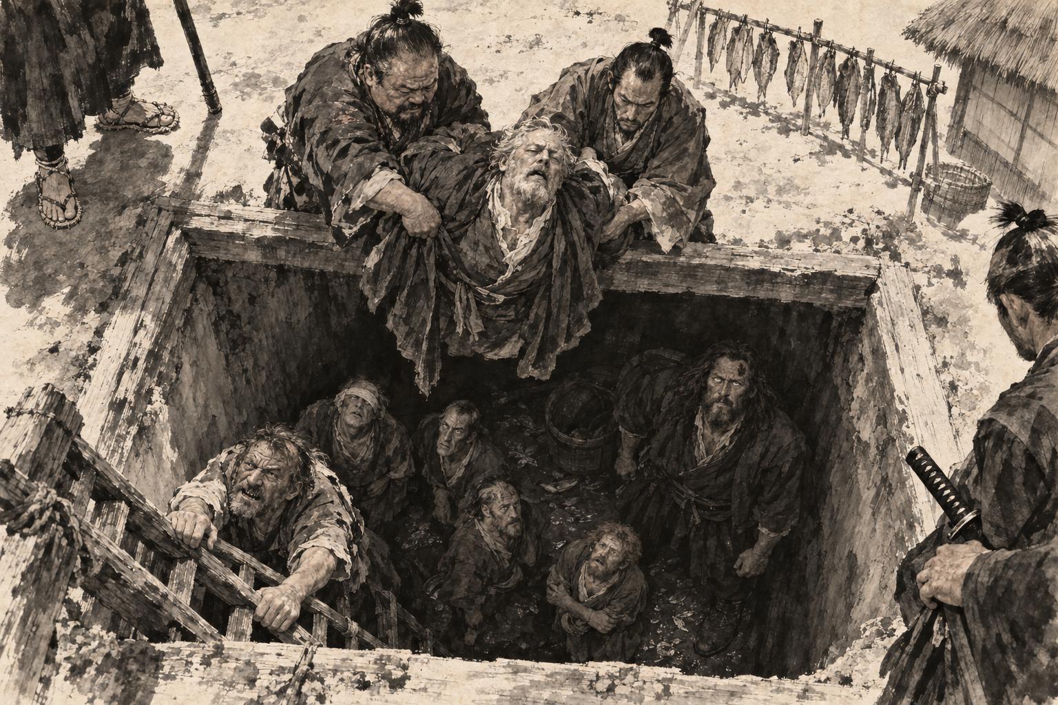Down the ladder into the cellar